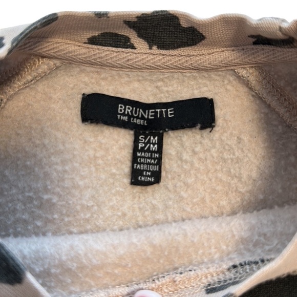 Brunette The Label Leopard Print Crew - Size Small / Medium - Picture 5 of 12